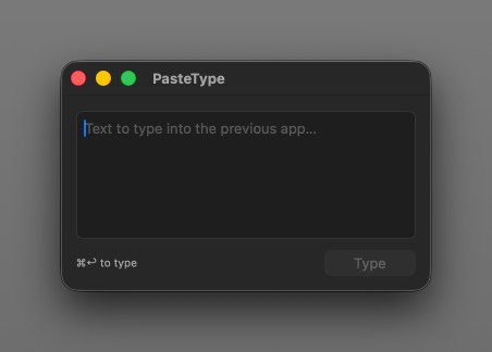 PasteType &mdash; screenshot